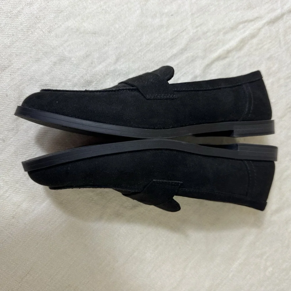 Old Navy Black Jack Jas Faux Suede Penny Loafers Shoes Womens 10 Dark Academia